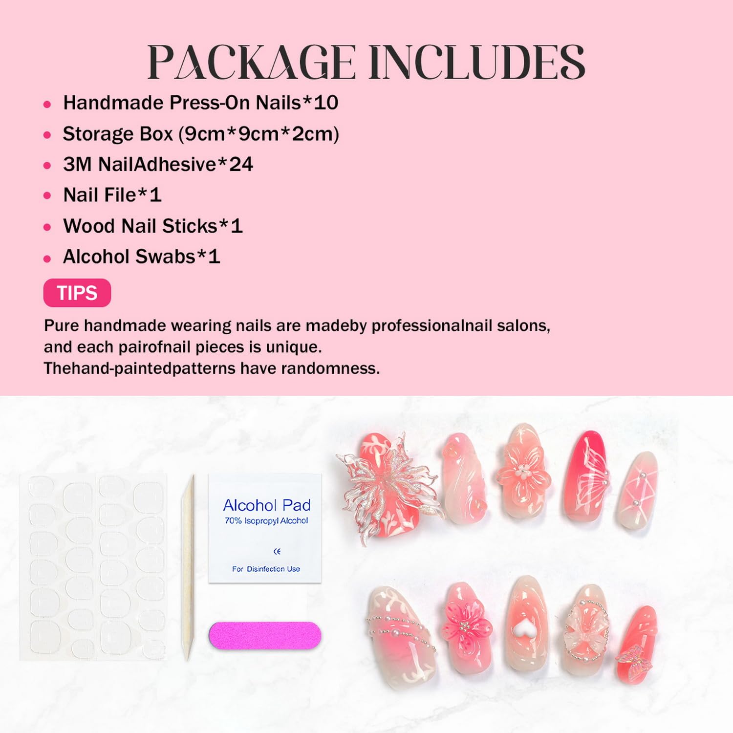 OCOUYVD handmade press-on nails offer easy at-home manicure with secure adhesion