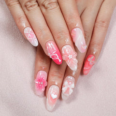OCOUYVD luxury pearl water ripple nails showing shimmering texture and refined glamour