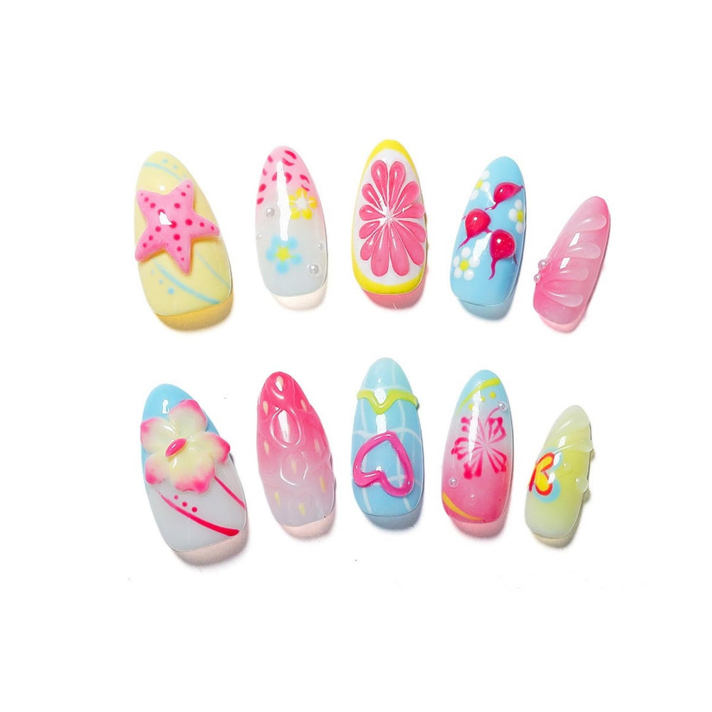 OCOUYVD Medium almond press-on nails for quick salon-like manicure at home