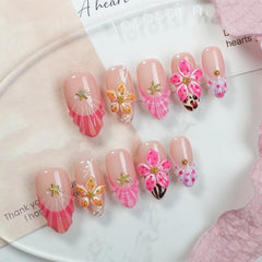 OCOUYVD medium-almond press-on nails for quick, stylish manicure.