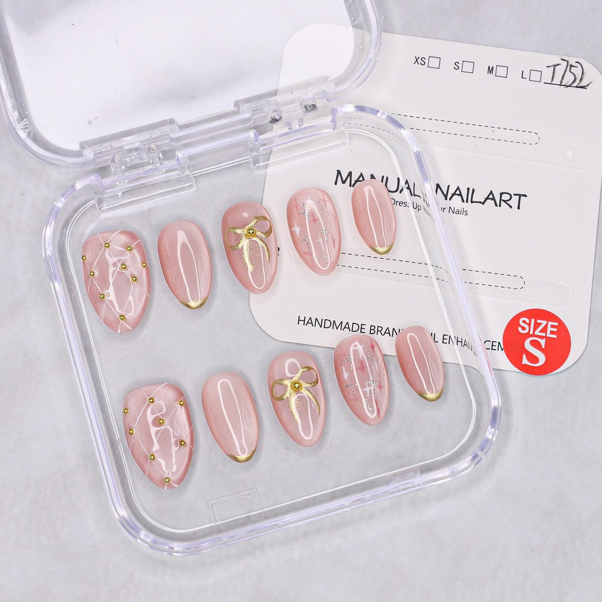 OCOUYVD pink bow design full-cover nails for durable everyday wear.