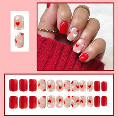 Close-up of short square nails showing compact, comfortable fit by OCOUYVD
