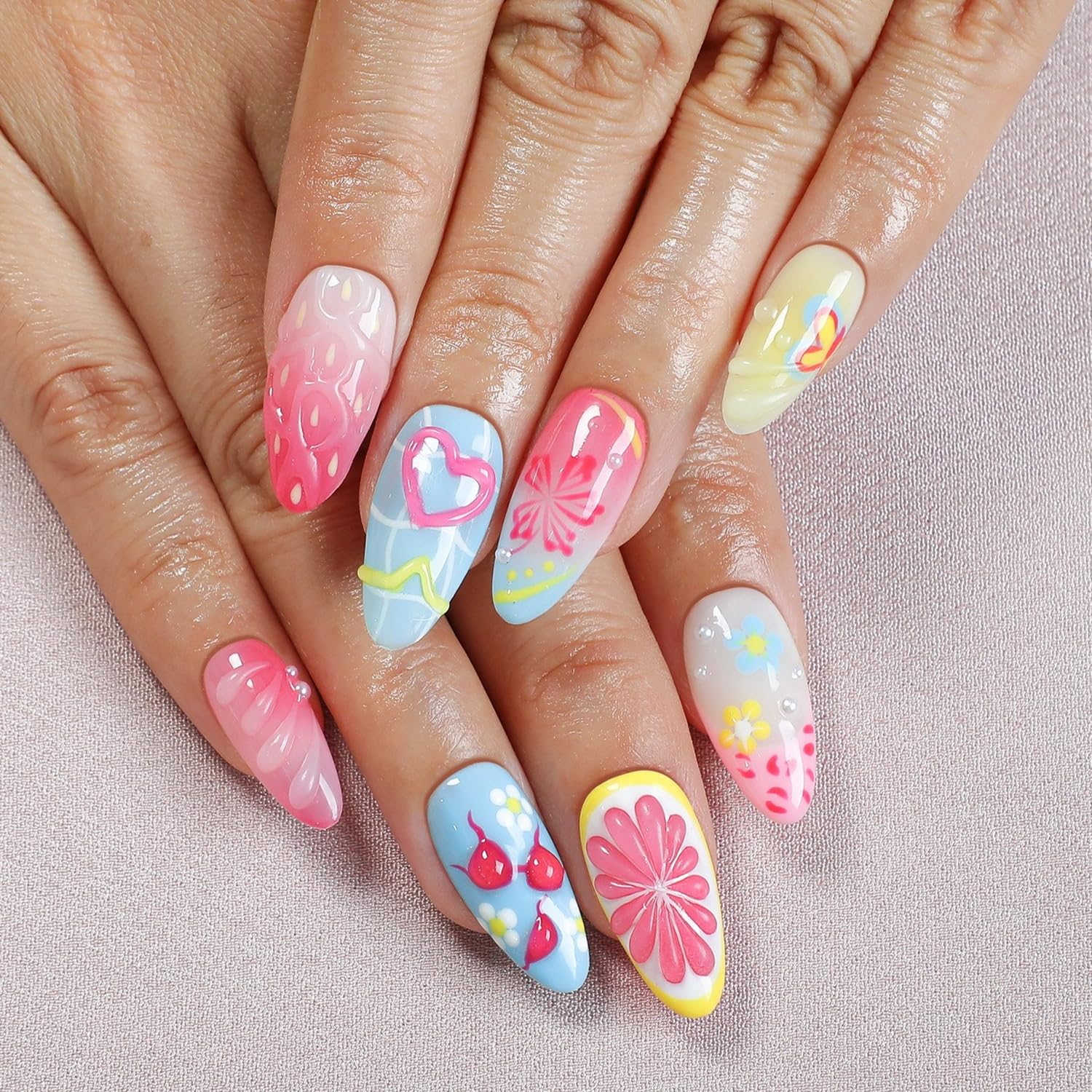 OCOUYVD Starfish pearls design adds texture for eye-catching party-ready nails