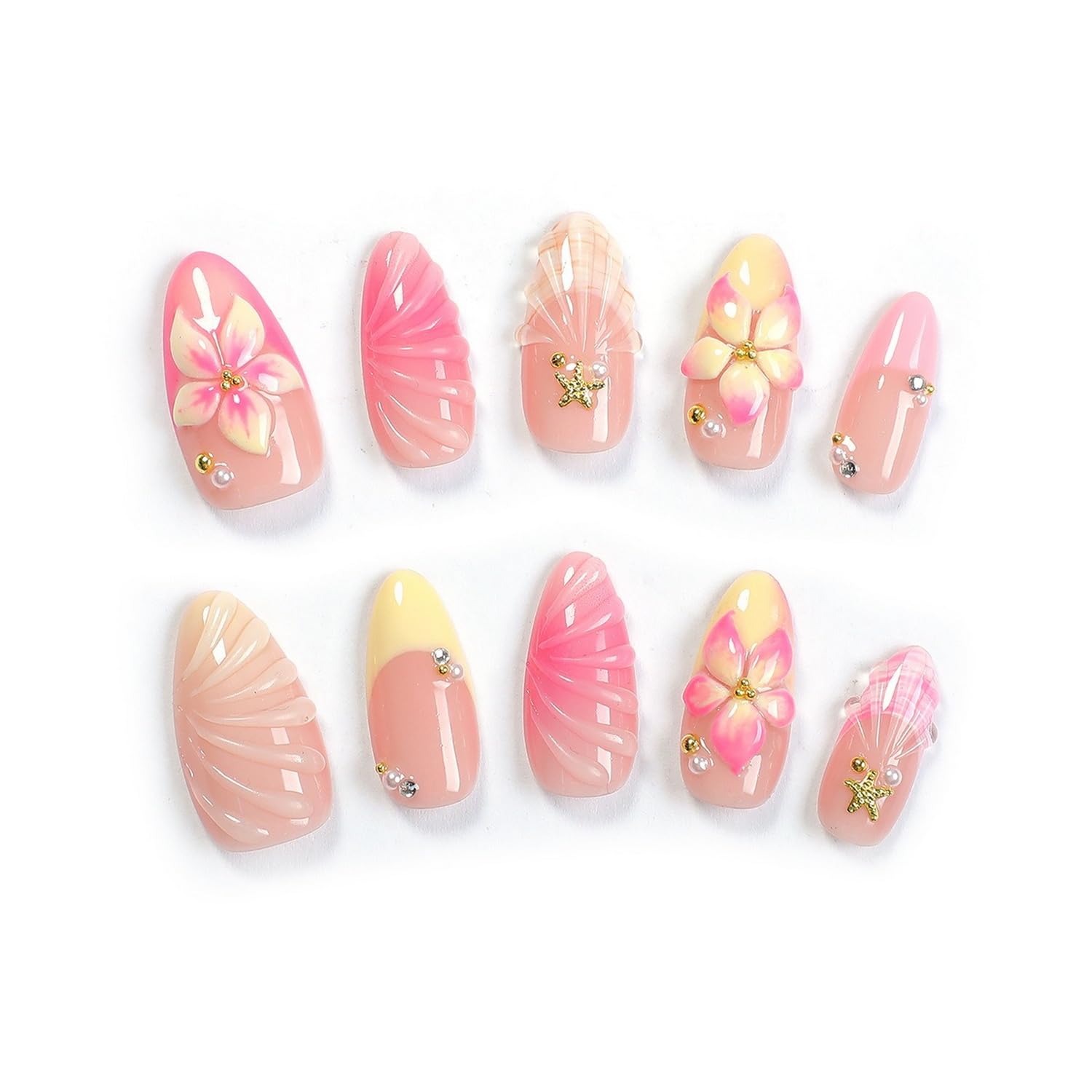 OCOUYVD floral nails suit weddings, parties, or everyday style