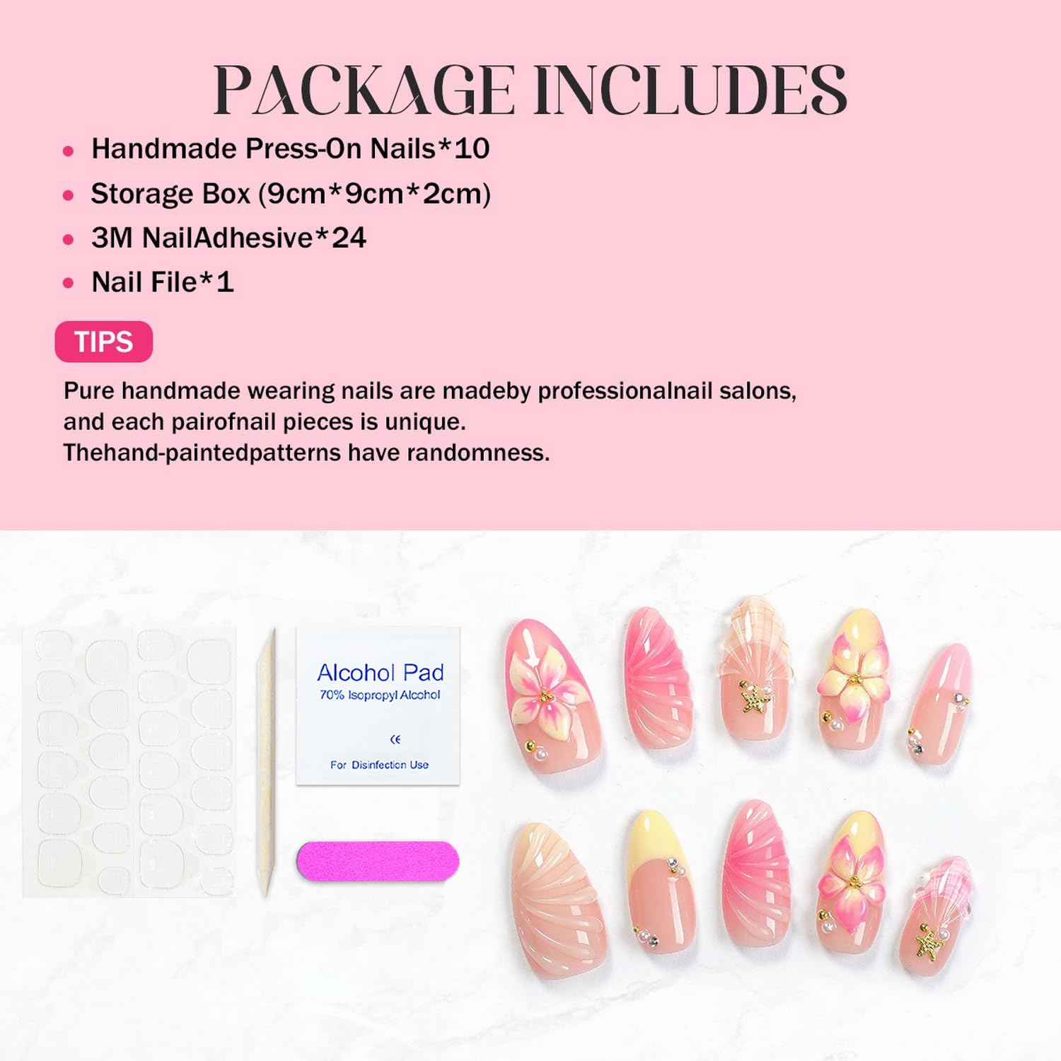 OCOUYVD handmade press-on nails provide quick, hassle-free at-home manicure