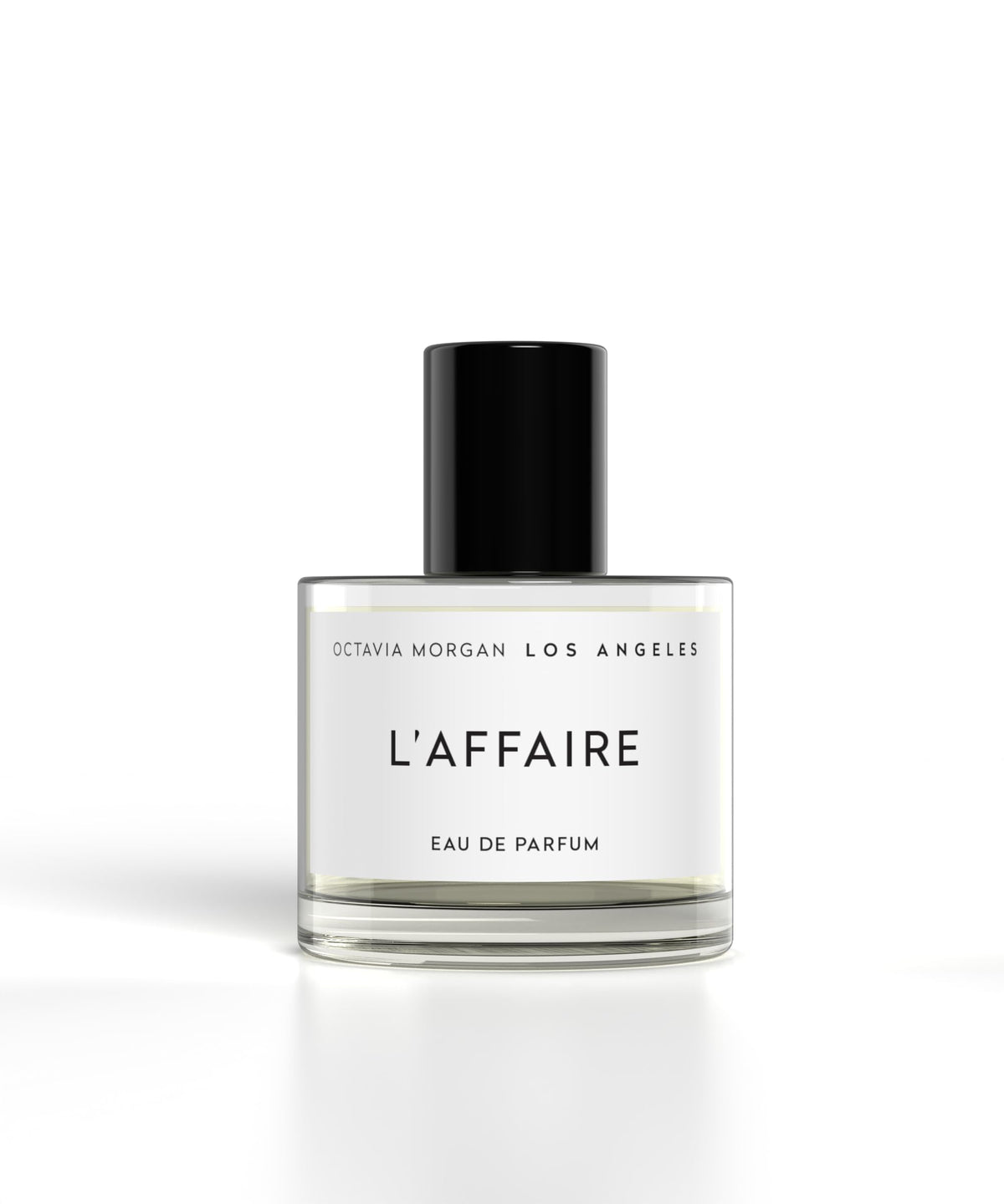 OCTAVIA MORGAN L’AFFAIRE bottle front for daily refined fragrance.
