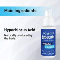 OCuSOFT HypoChlor on eyelids and lashes for thorough cleansing.