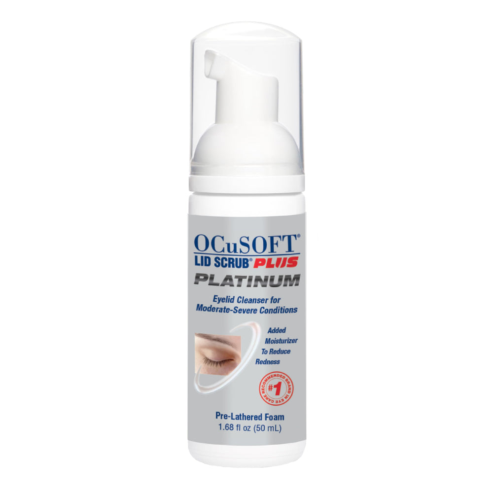 OCuSOFT Lid Scrub Plus Platinum bottle for convenient eyelid cleansing