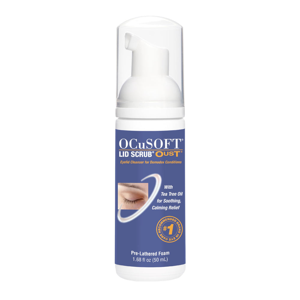 OCuSOFT Oust Demodex Foam Cleanser for eyelids and eyelashes offers a refreshed feel.