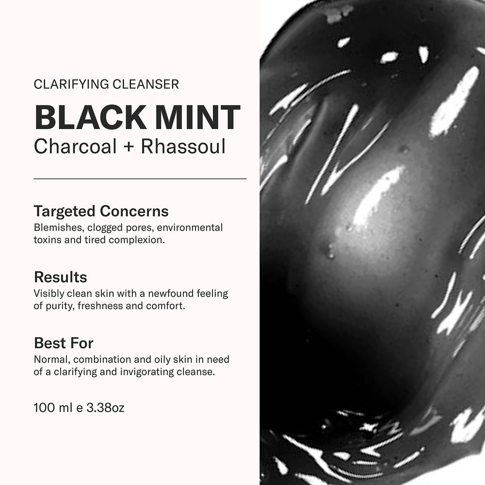 ODACITE activated charcoal and Rhassoul clay texture purifies pores and controls shine.