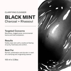 ODACITE activated charcoal and Rhassoul clay texture purifies pores and controls shine.
