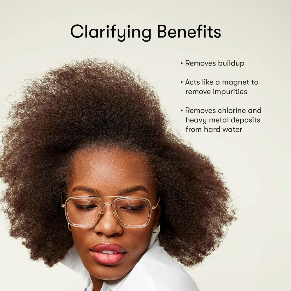 Odele Clarifying Shampoo label closeup reveals clean ingredients and color-safe formula.