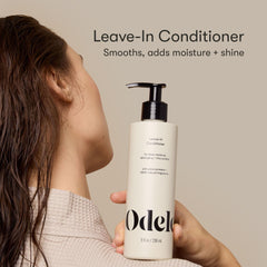 Odele leave-in ingredients close-up with amino acids and rice protein benefits
