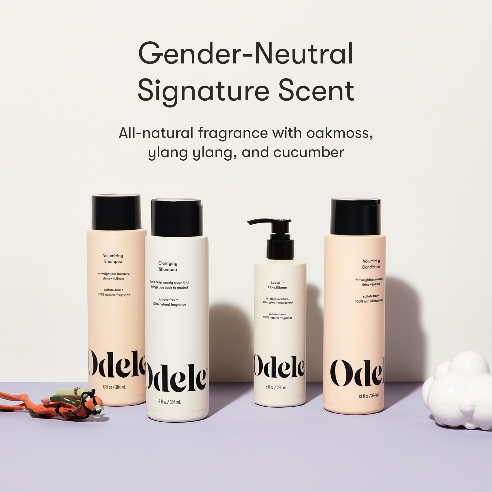 Unisex fragrance notes of oakmoss cucumber in Odele leave-in