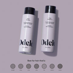 Odele Purple Shampoo lather close-up showing rich, moisturizing cleansing.