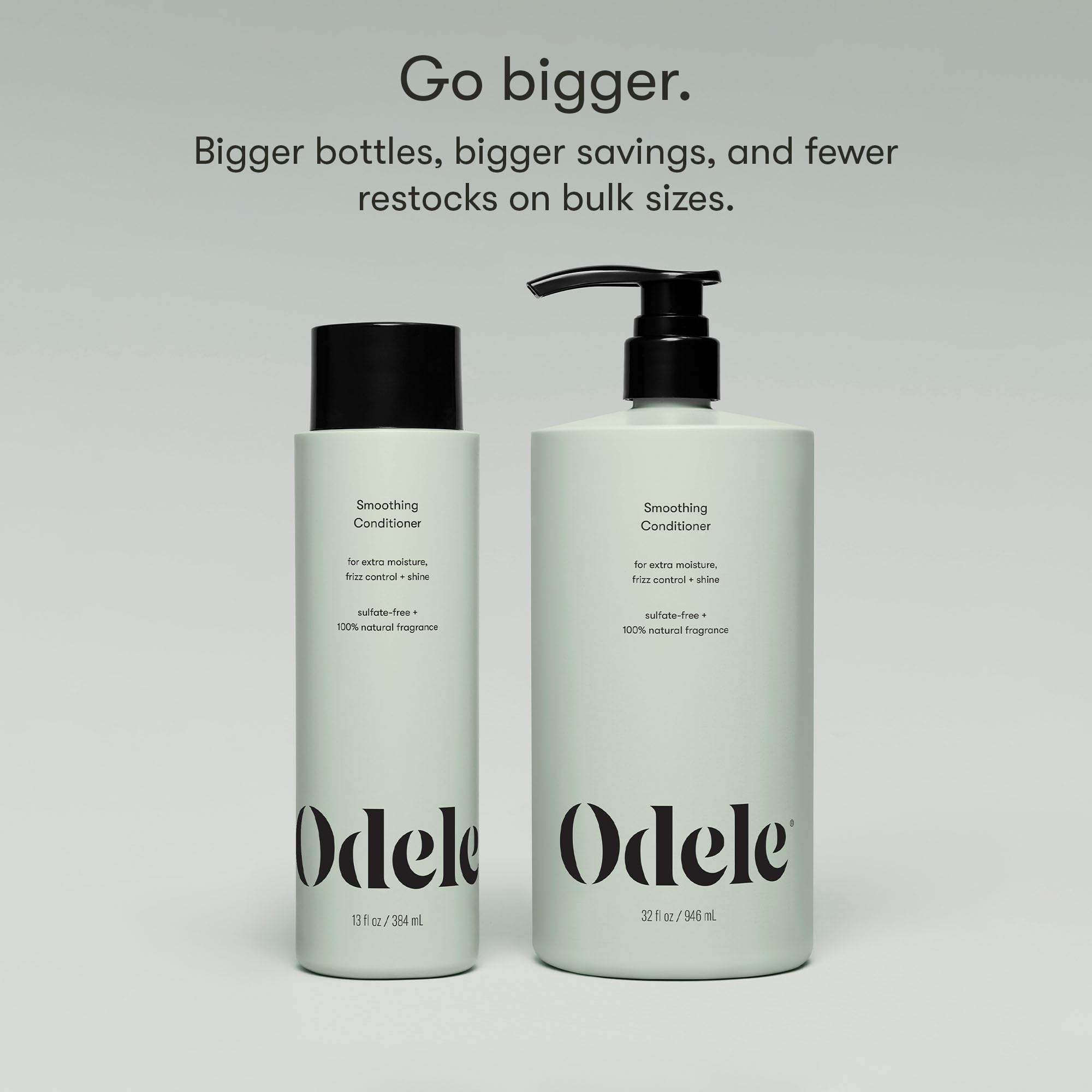 Odele Smoothing Conditioner ingredients: rice protein and amaranth in bottle.