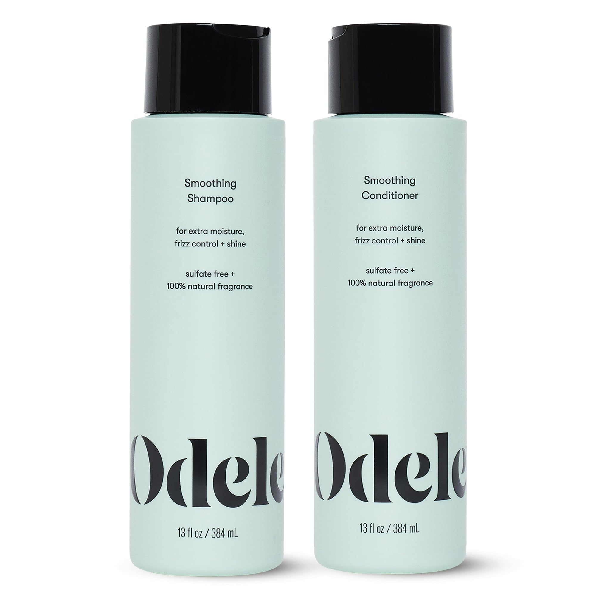 Odele smoothing shampoo bottle front highlights frizz control and moisture