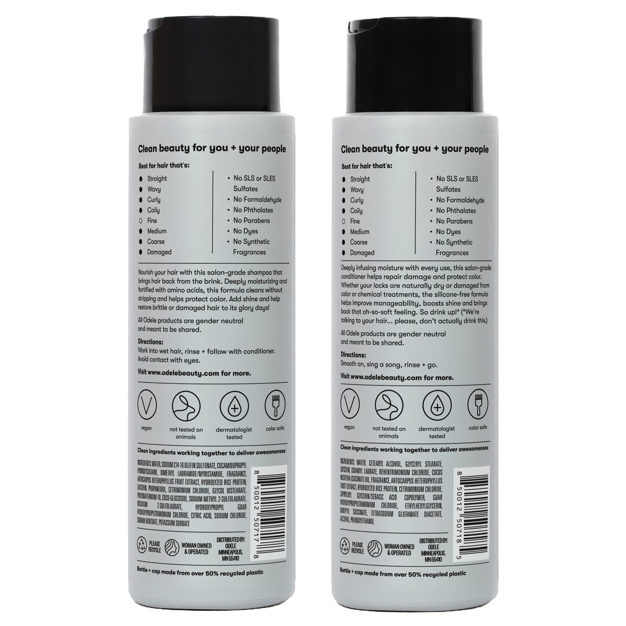 Odele sulfate-free formula signals milder cleansing for sensitive scalps
