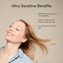 Close-up of ODELE Ultra-Sensitive Conditioner label highlighting amino acids and oat extract
