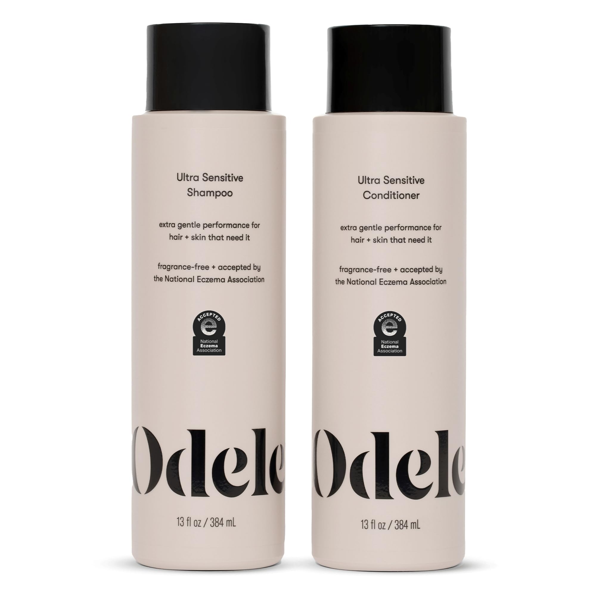ODELE Ultra-Sensitive Shampoo bottle showing fragrance-free formula for sensitive skin