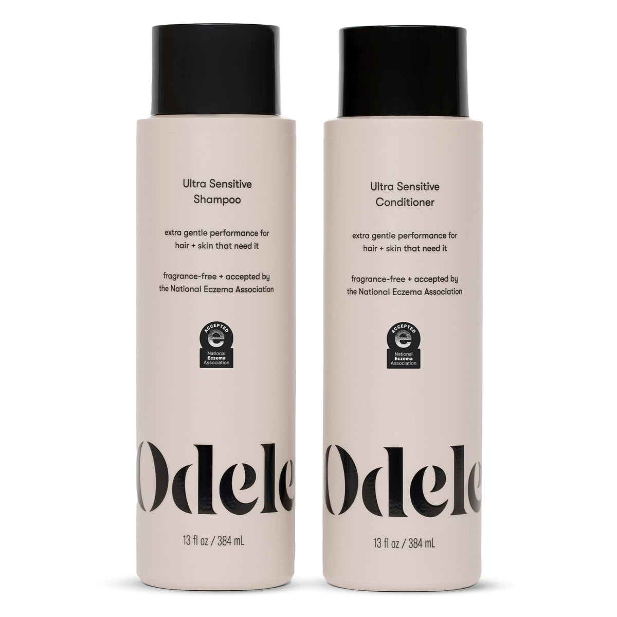 ODELE Ultra-Sensitive Shampoo bottle showing fragrance-free formula for sensitive skin