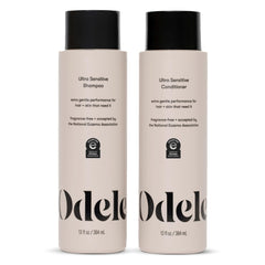 ODELE Ultra-Sensitive Shampoo bottle showing fragrance-free formula for sensitive skin