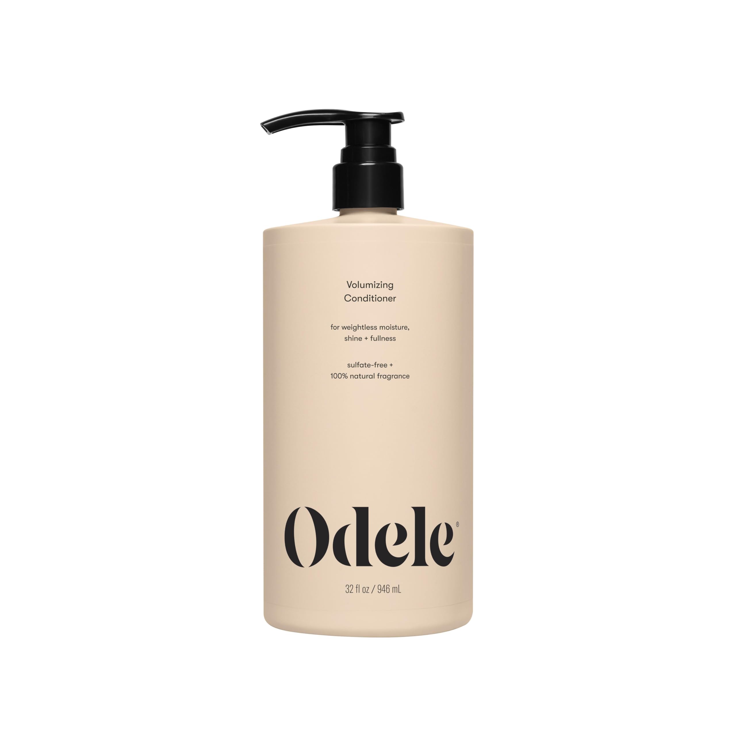 Odele Volumizing Conditioner bottle shows weightless moisture and shine for fine hair.