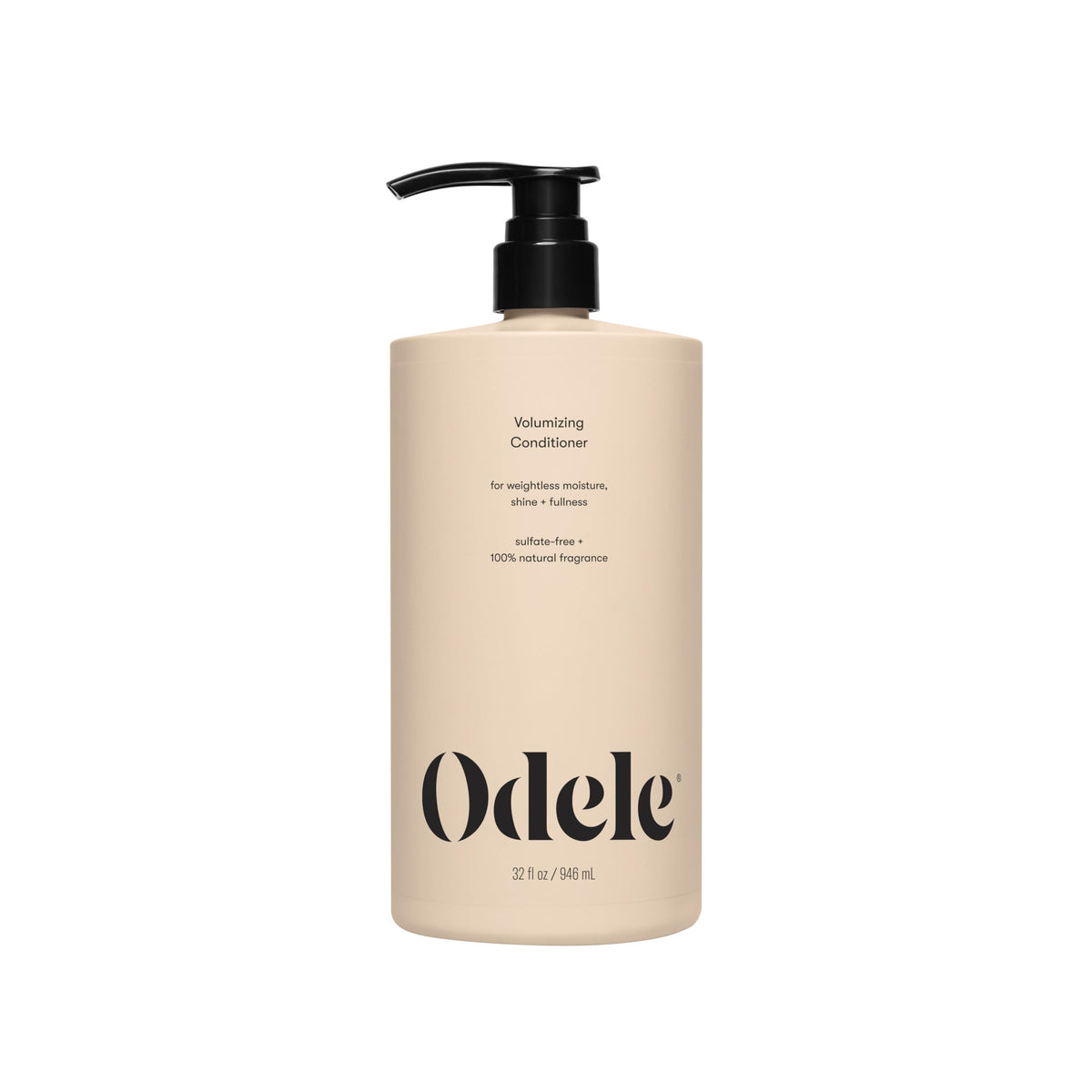 Odele Volumizing Conditioner bottle shows weightless moisture and shine for fine hair.