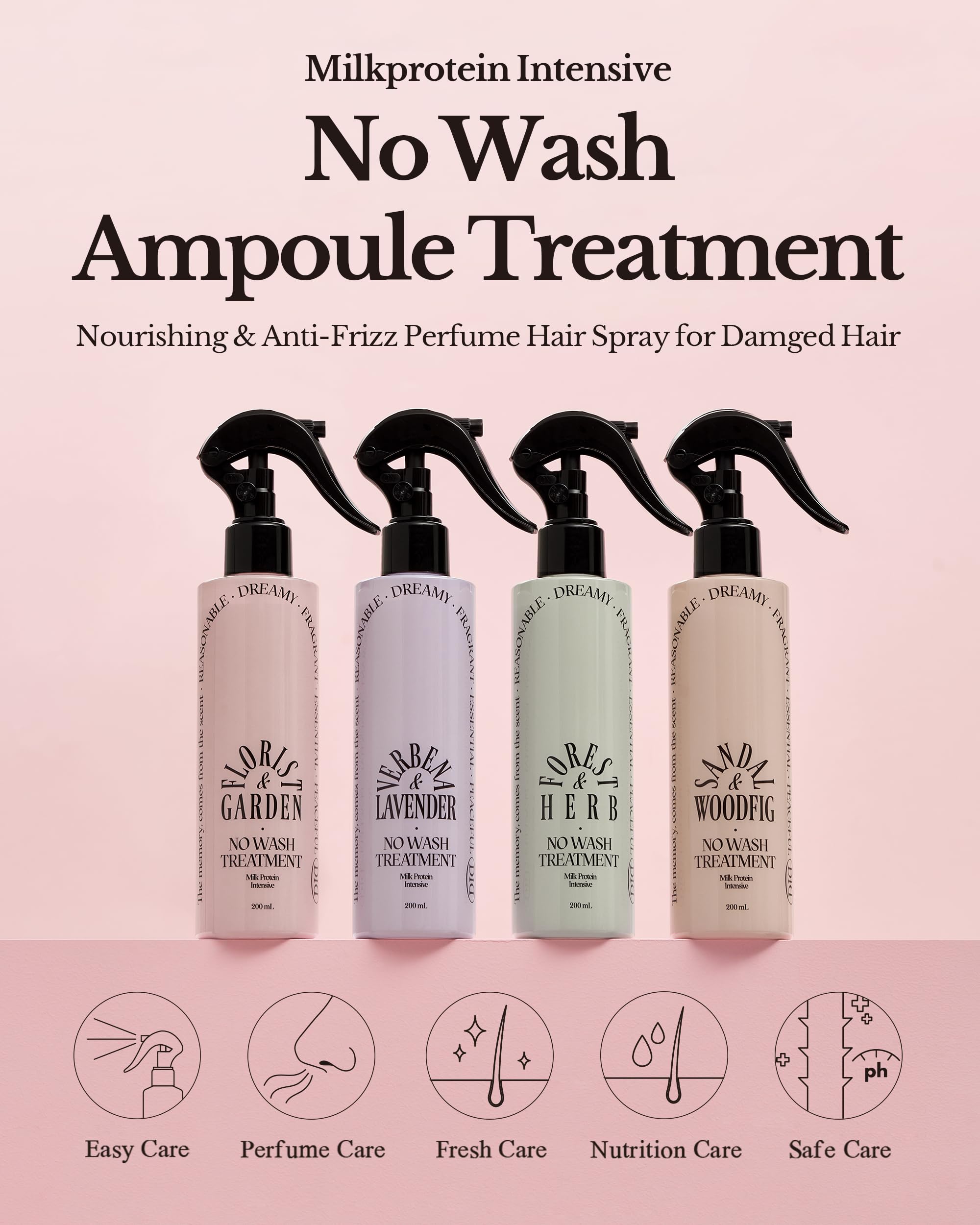 ODID Milk Protein Intensive No-Wash spray applied to hair for detangling.