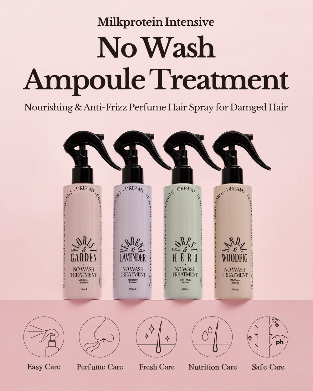 ODID Milk Protein Intensive No-Wash spray applied to hair for detangling.