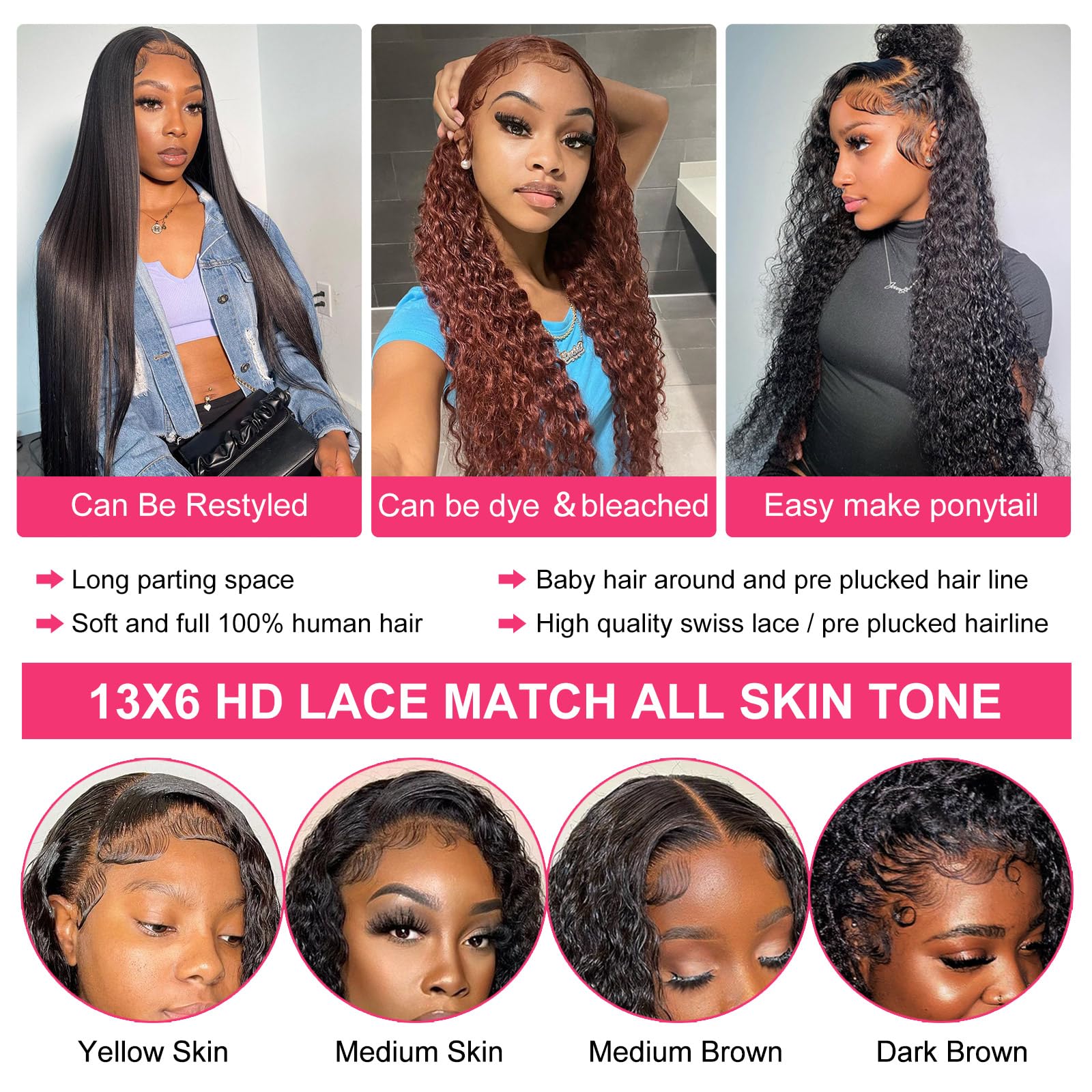 Odored Swiss lace front wig natural part for everyday wear