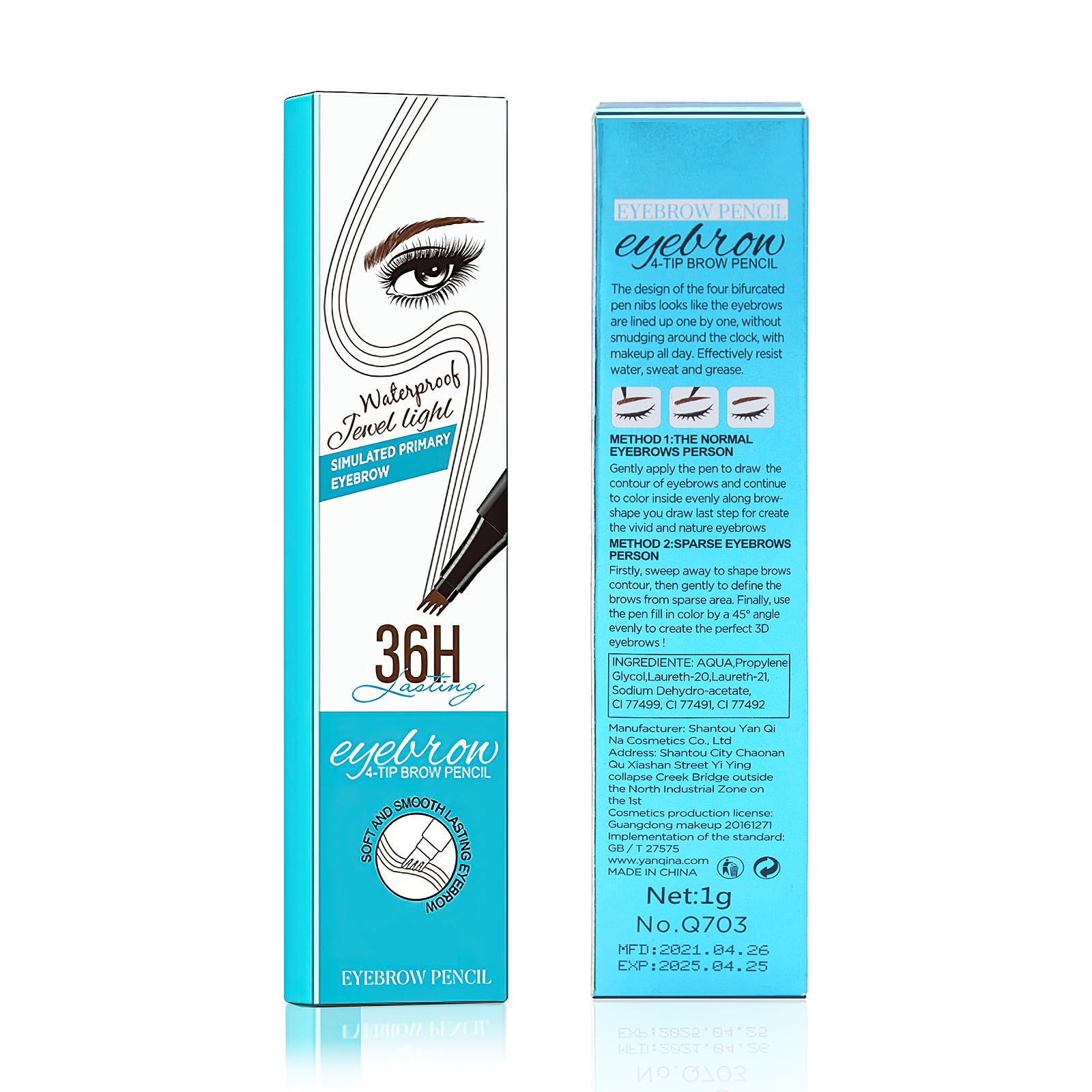OETUIOW long-lasting brow pen stays comfortable from day to night.
