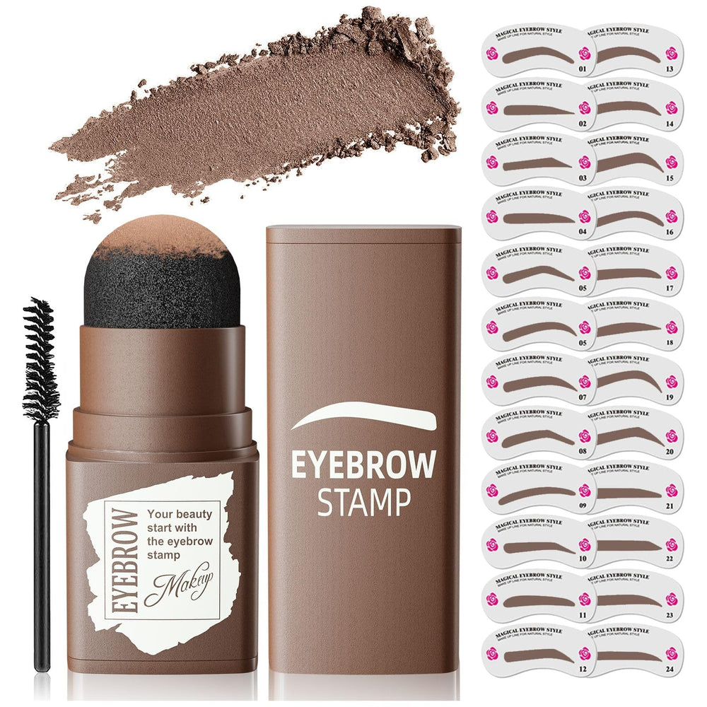 OETUIOW eyebrow stamp kit with 24 stencils for versatile brow shapes