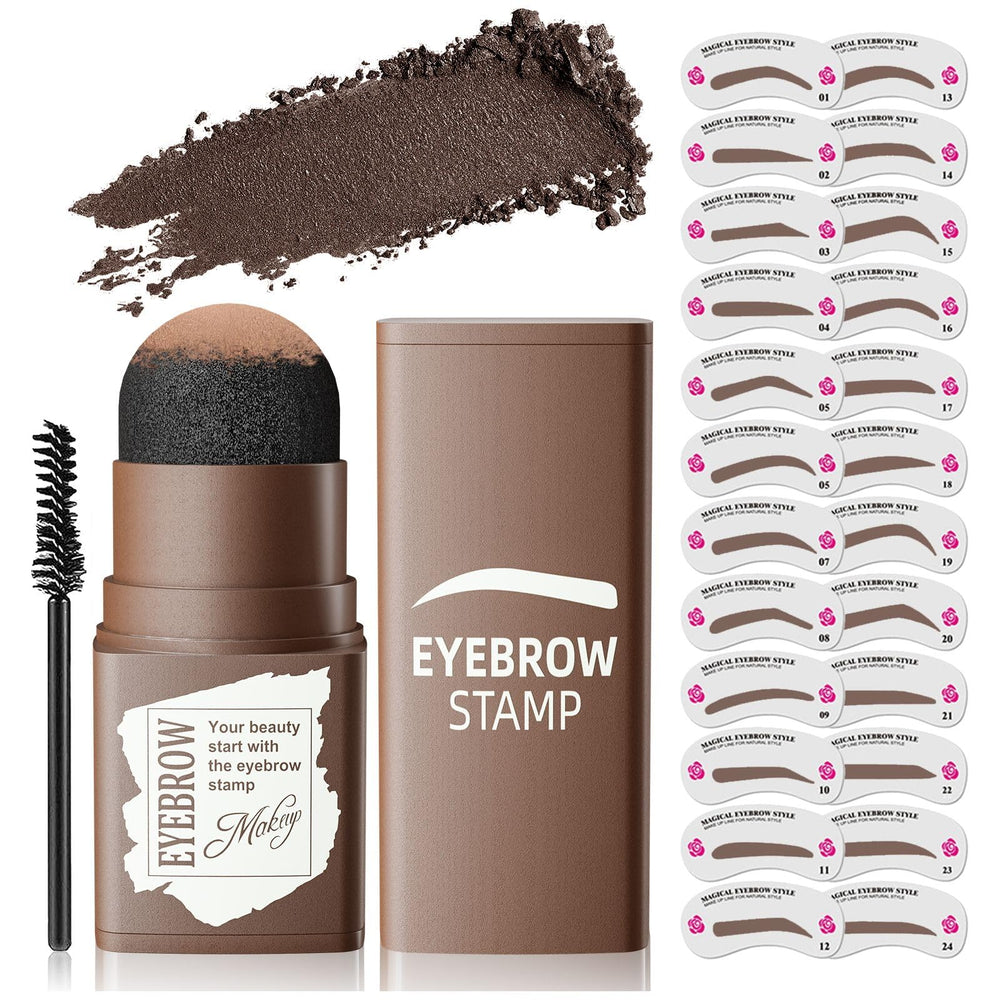 OETUIOW eyebrow stamp kit with 24 stencils for precise brow shaping.