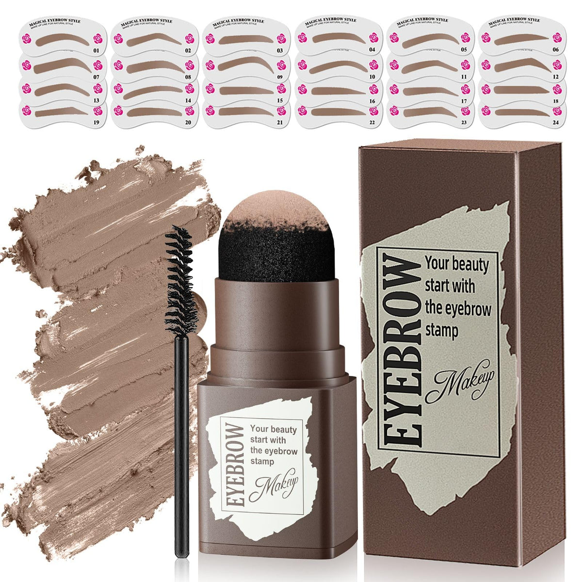 OETUIOW Eyebrow Stamp Kit 24-Styles: versatile shapes for quick, natural-looking brows.