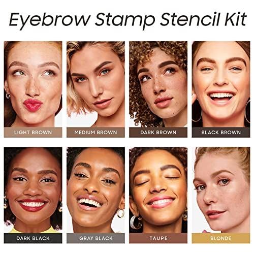 OETUIOW stencil kit brush included for fluffy brow refinement.