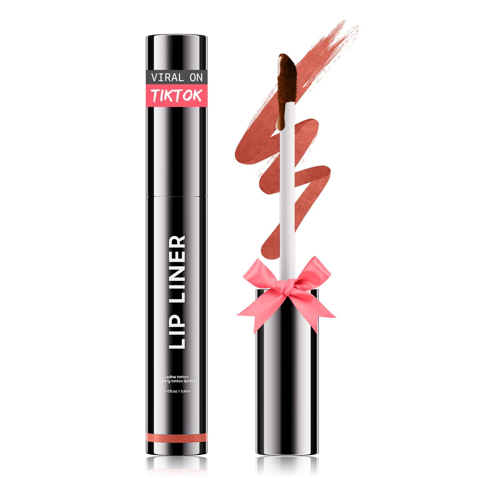 OETUIOW Lip Stain Peel Off rose bottle close-up showing long-lasting color