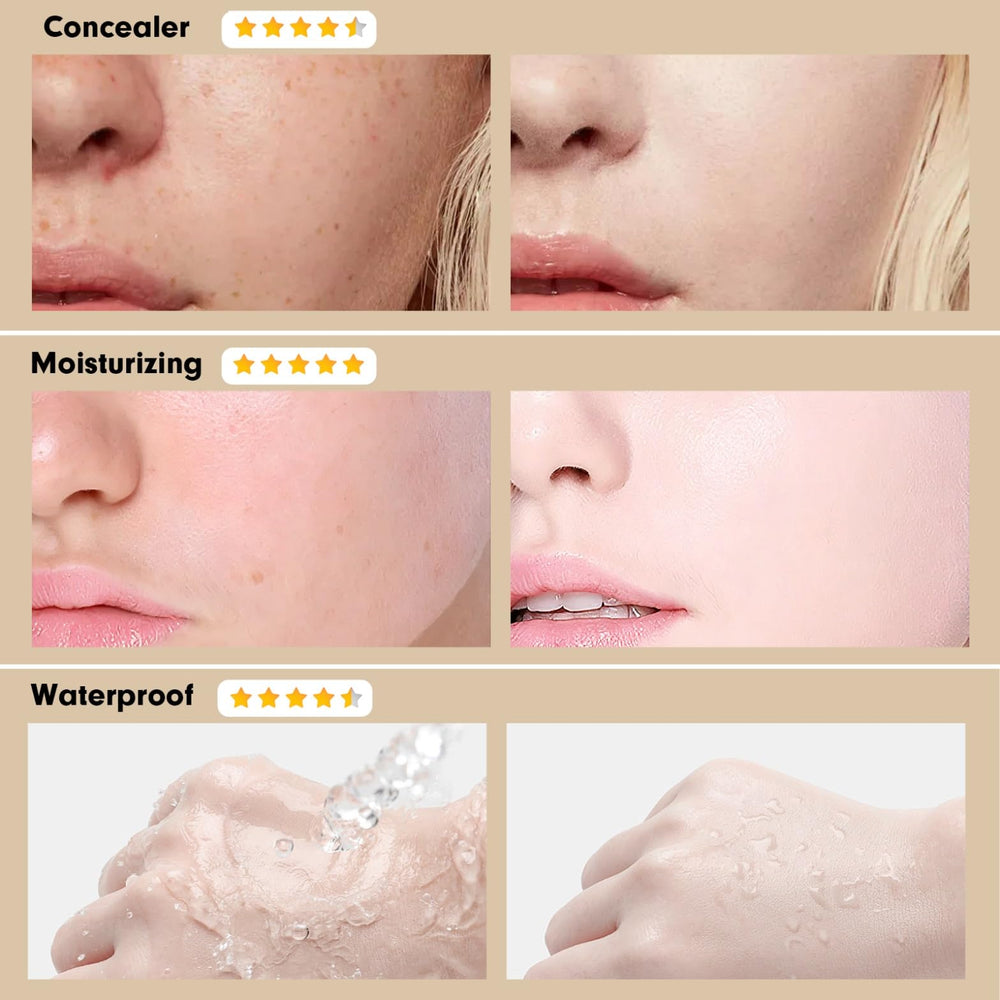 OETUIOW Moisturizing CC cream provides a natural, non-greasy glow.