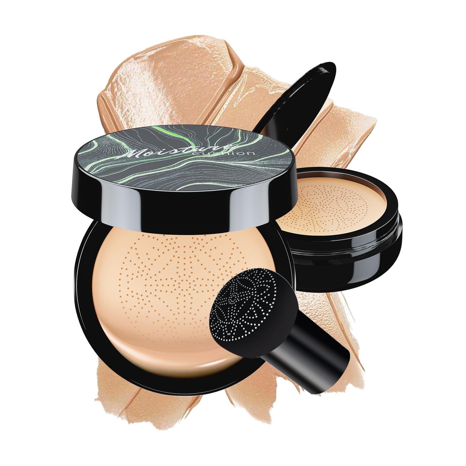 OETUIOW mushroom head air cushion CC cream bottle delivers light, hydrating coverage for a natural finish.