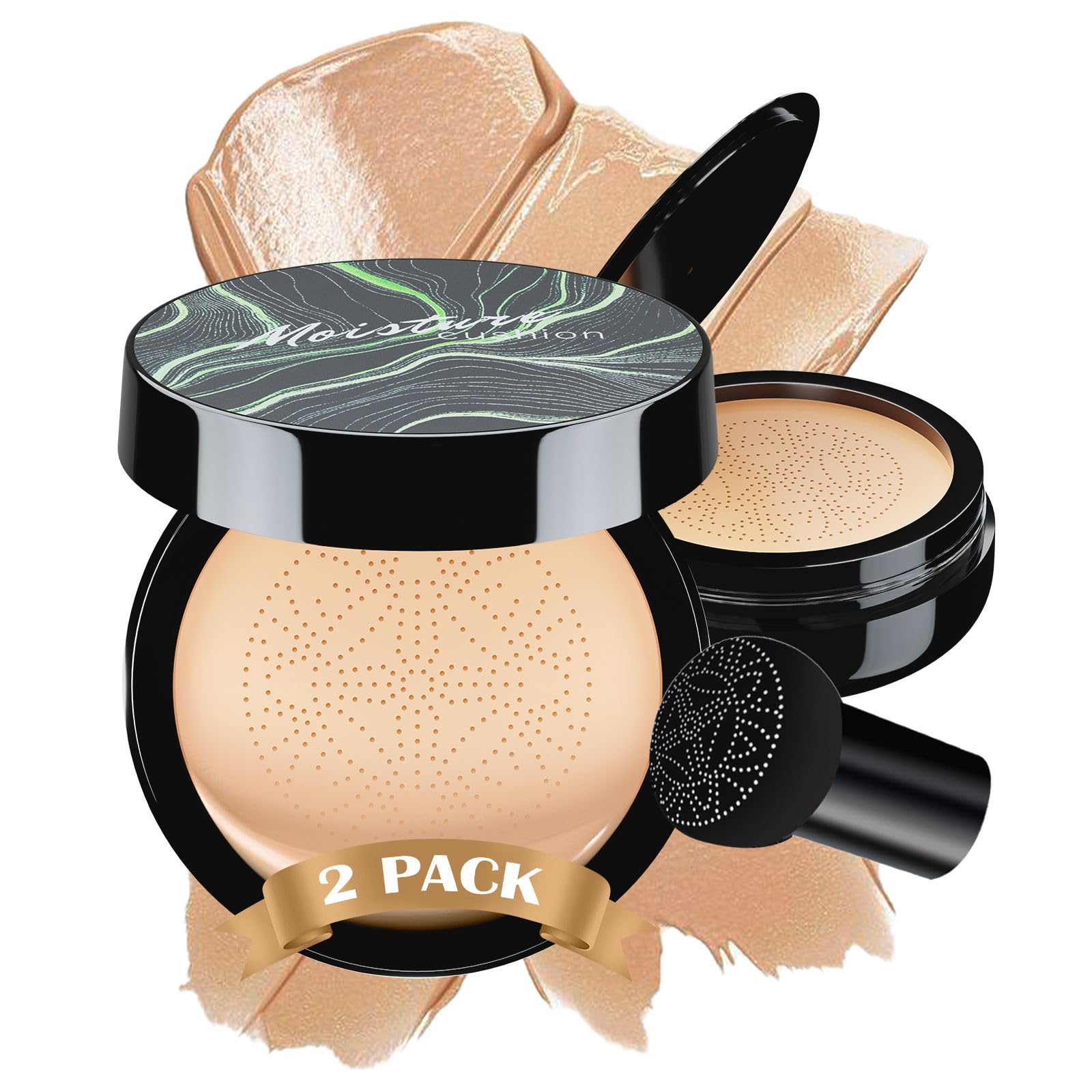 OETUIOW mushroom head CC cream packaging shows portable, stylish design.