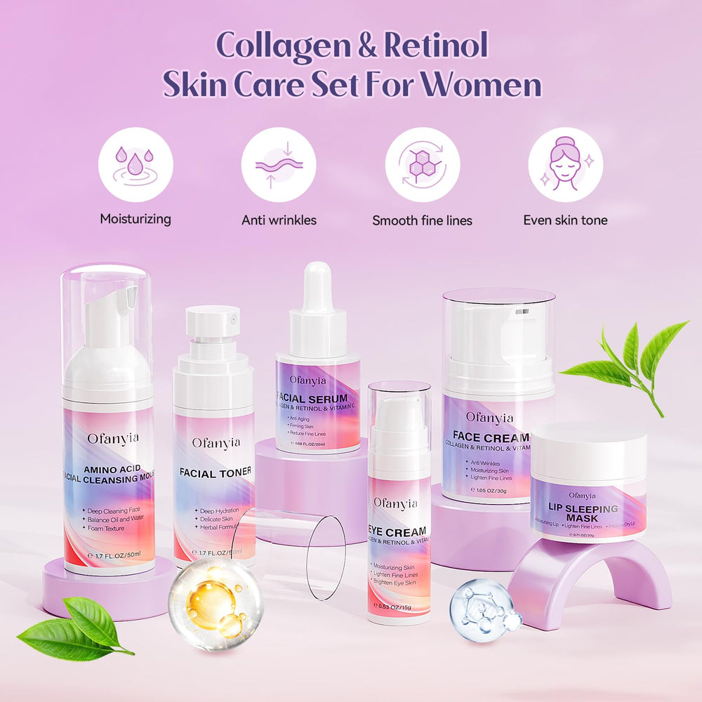 Ofanyia facial toner bottle refreshes and balances skin for a smooth base.