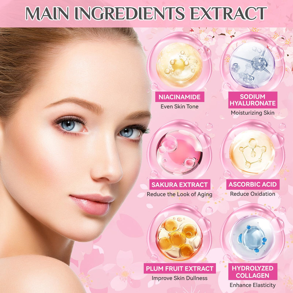 Ofanyia Sakura serum bottle for lightweight hydration.