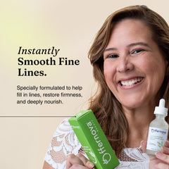 Offernova serum being dispensed for facial hydration during morning routine.