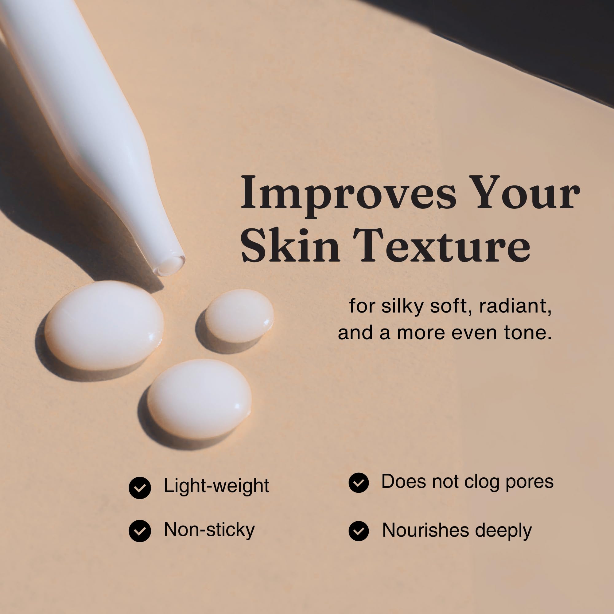 Close-up of Offernova serum texture absorbing into skin