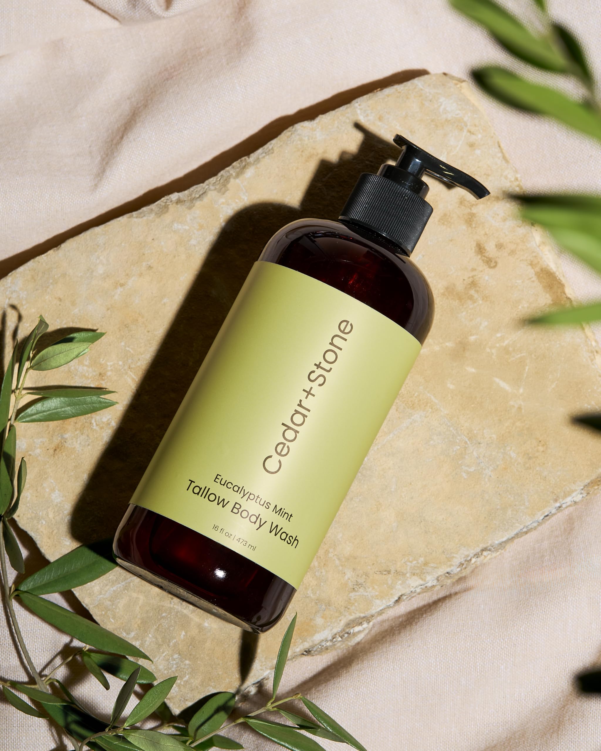 OfficeKit Cedar + Stone Clean Body Wash natural ingredients vibe in product shot.