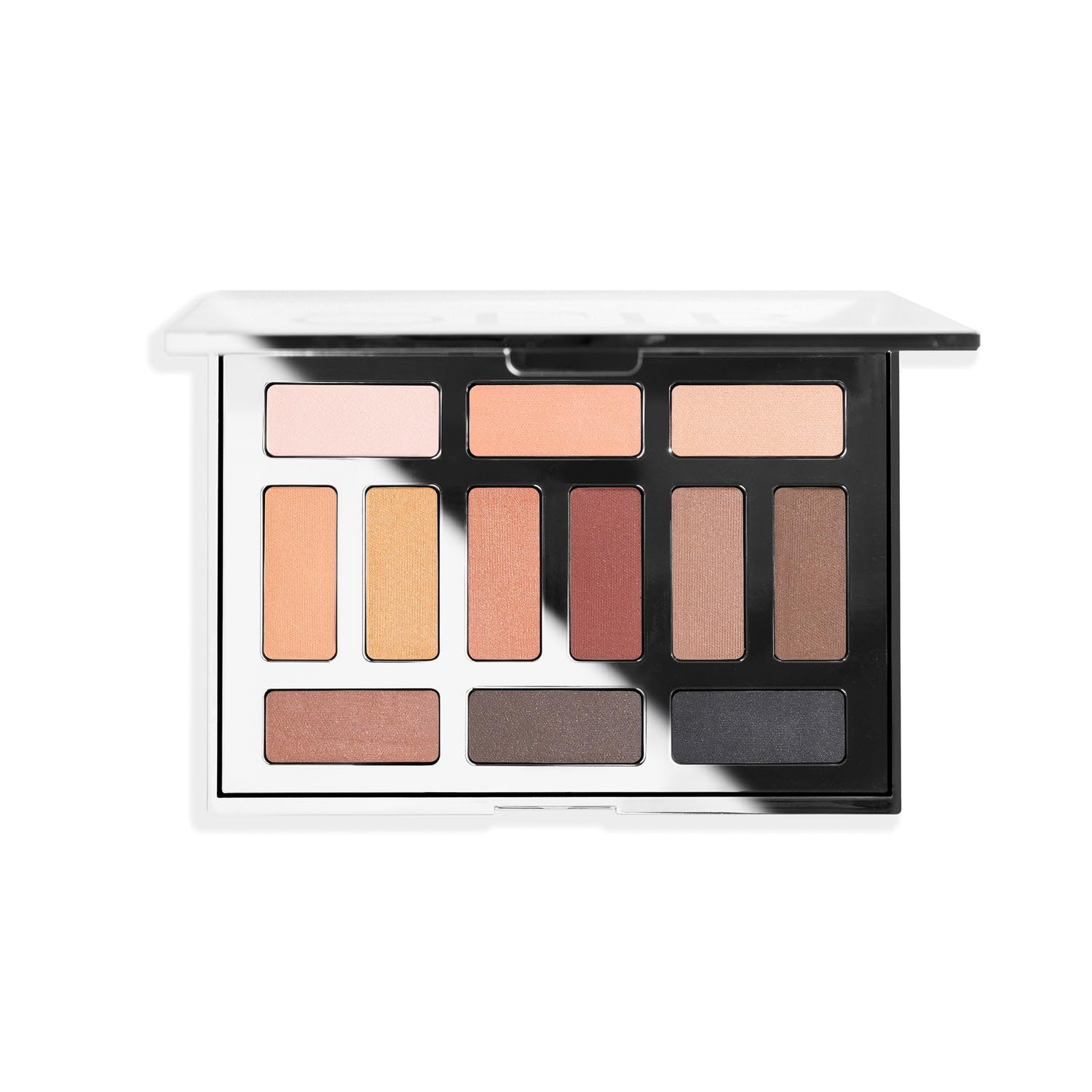 OFIR Shimmer palette open case shows 12 rosy neutrals for versatile looks