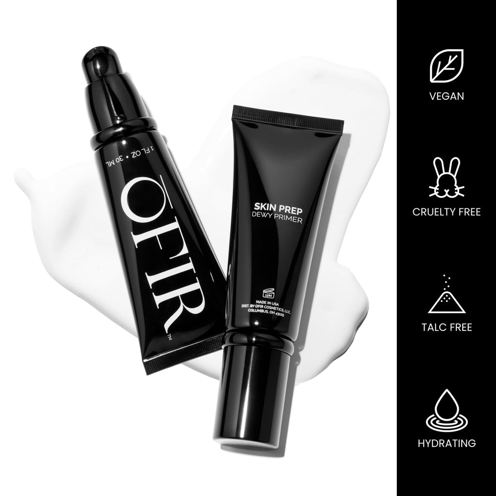 OFIR Glow finish on skin suggests a luminous complexion.