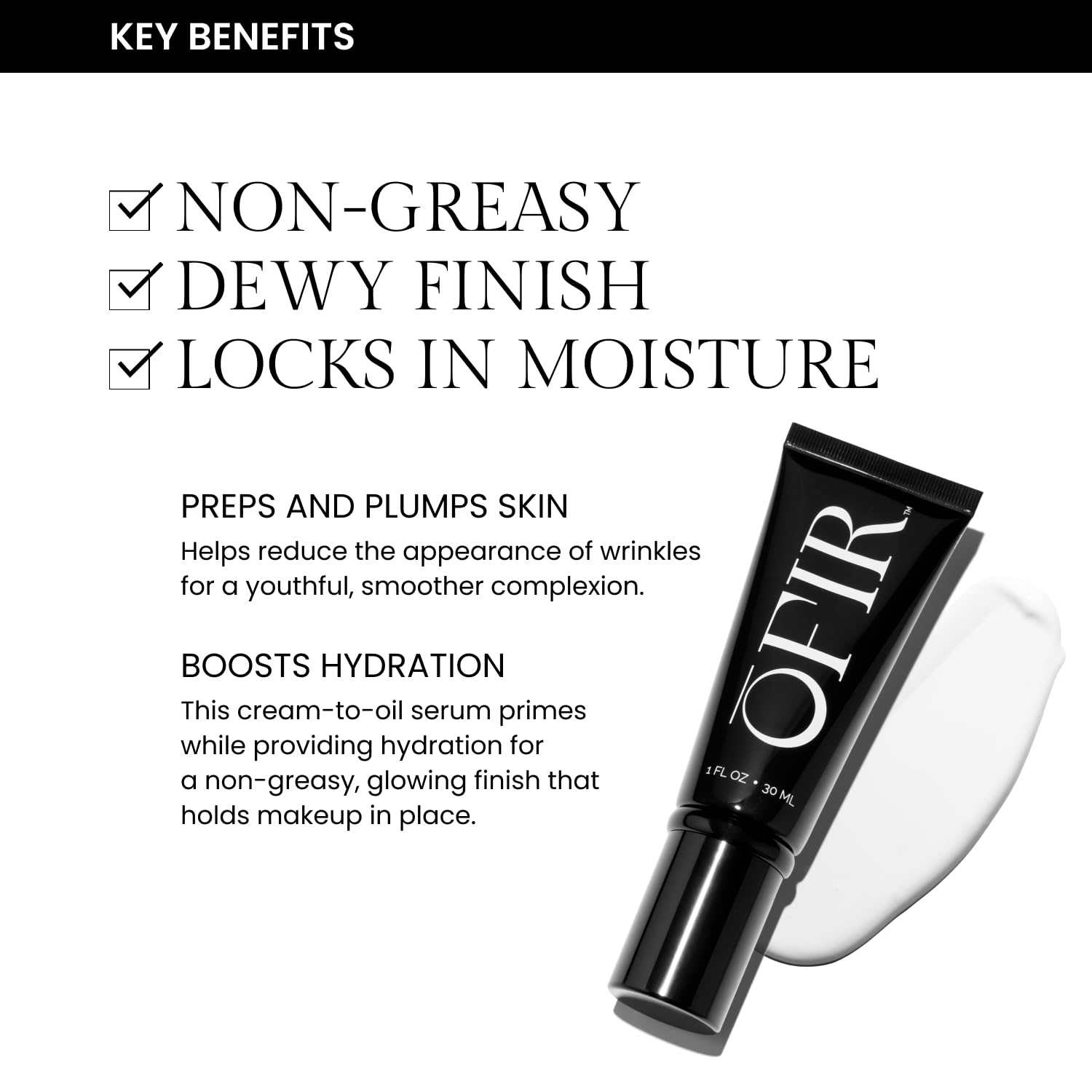 Moringa seed oil closeup on OFIR formula nourishes the skin.