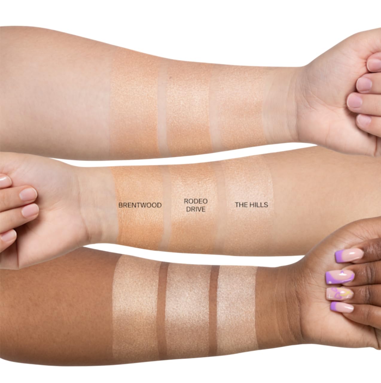 Ofra Highlighter The Hills pearl-glow texture for seamless luminosity.