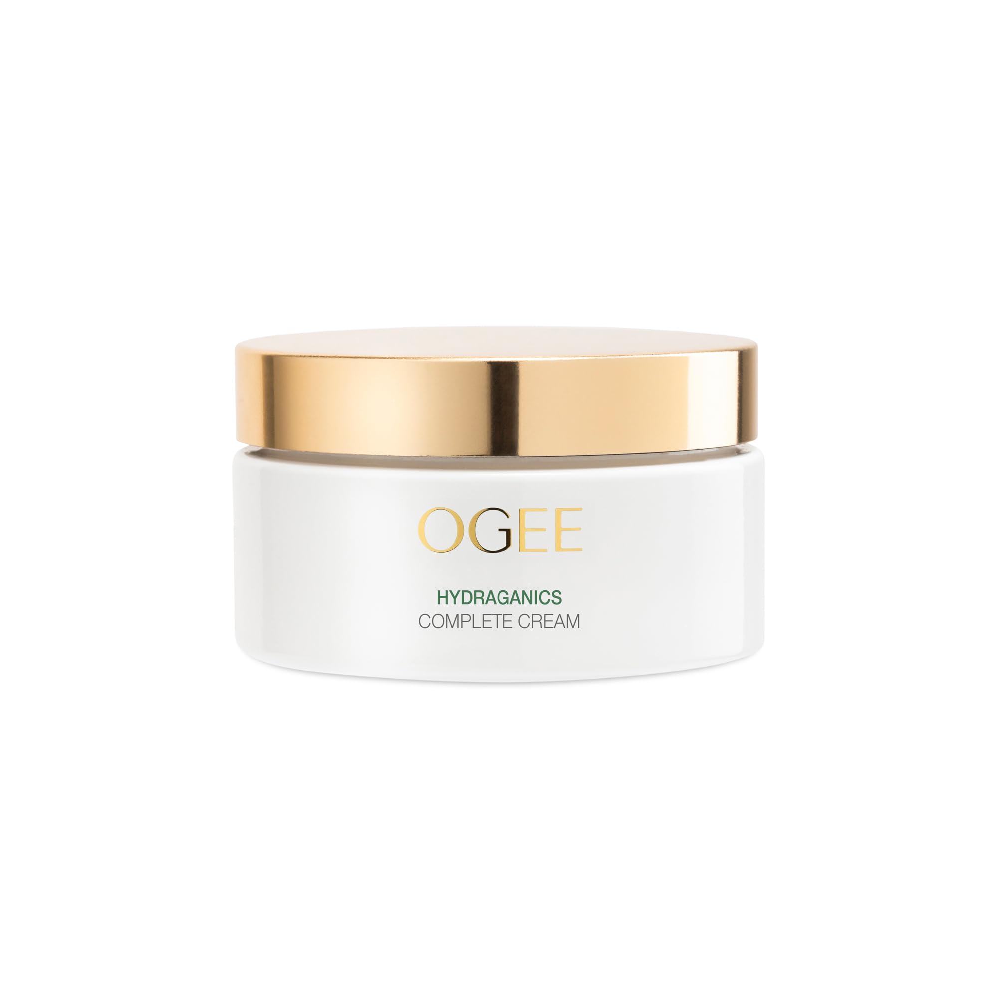 Ogee Complete Cream jar shows 24-hour hydration for dry skin.